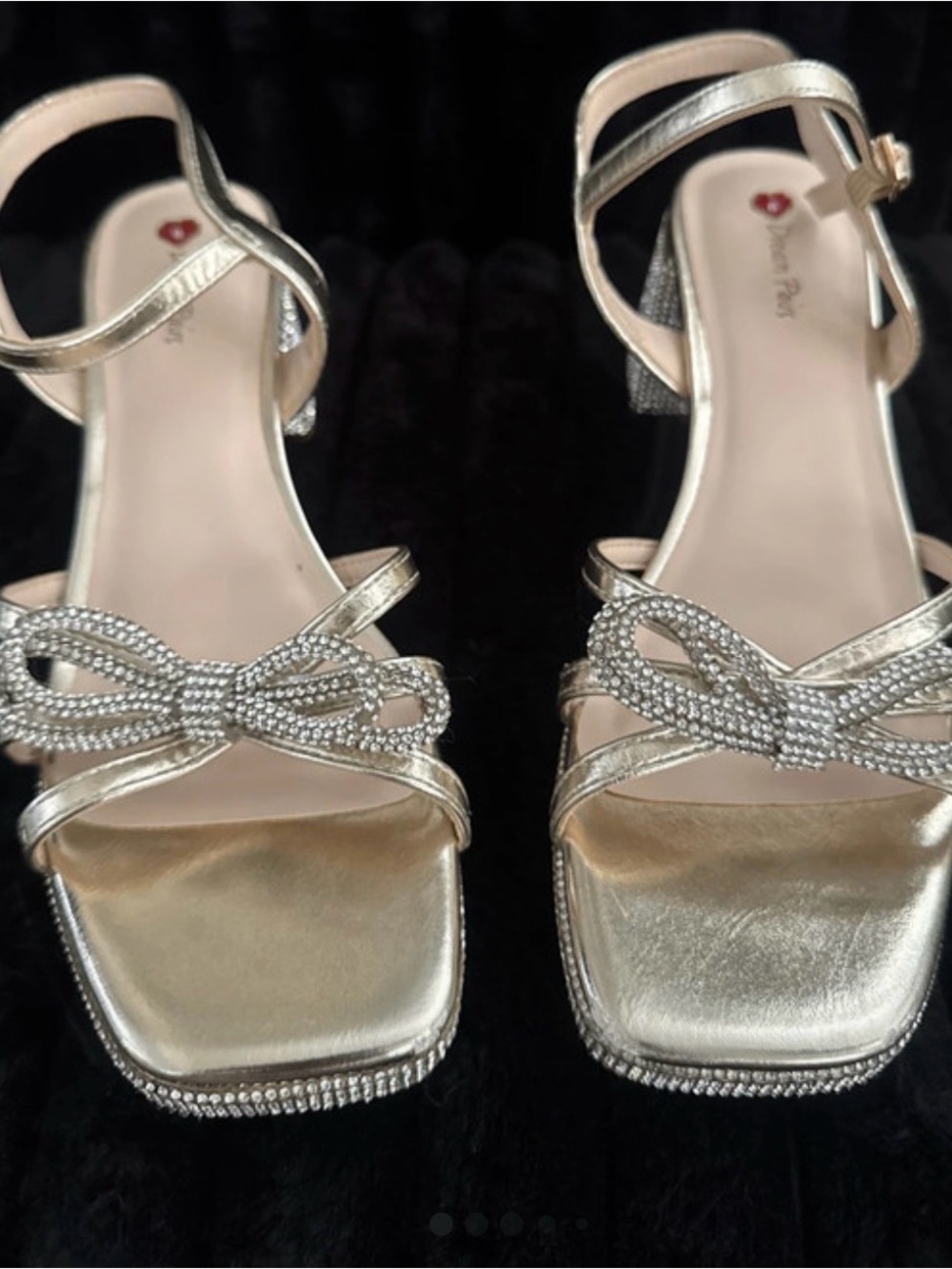 Dream Pairs Gold Glitter Metallic Sparkle Heels